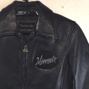 Dunbrooke Leather Jacket Minnesota Patch XS